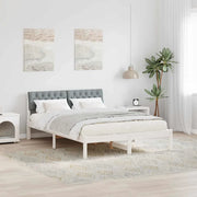 Struttura del Letto Bianco e grigio chiaro 140 x 190 cm 878618