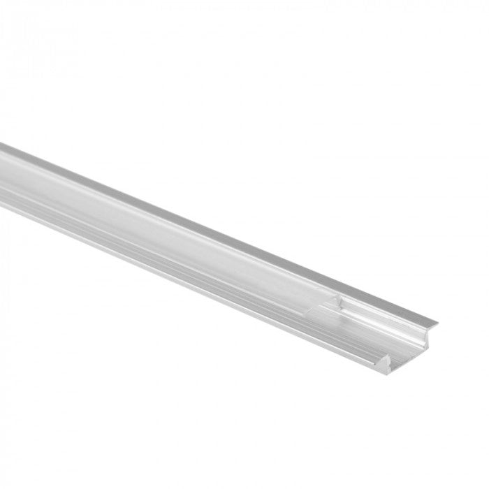 Profilo LED P02 incasso anod. diff. trasparente 2m Ecolight