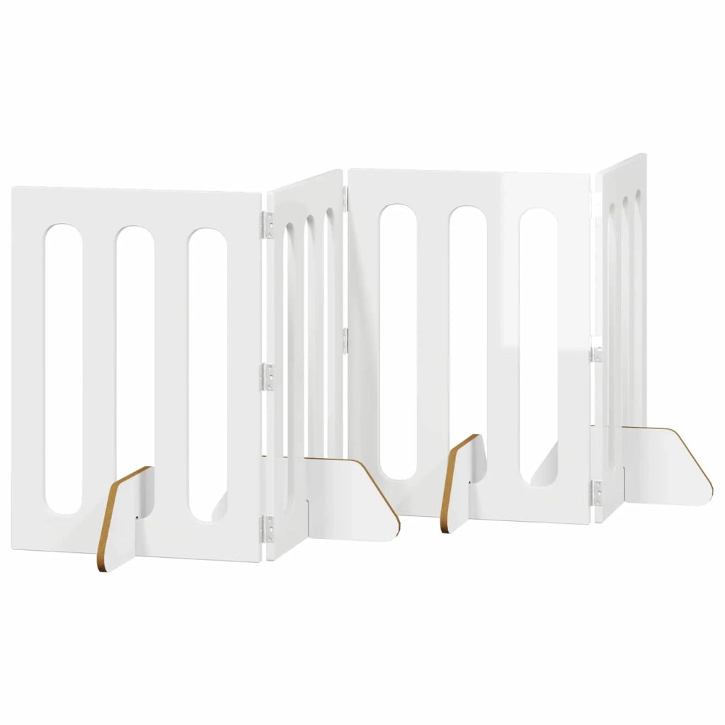 Recinto pieghevole per animali 4 pz Bianco Lucido CFW2415437