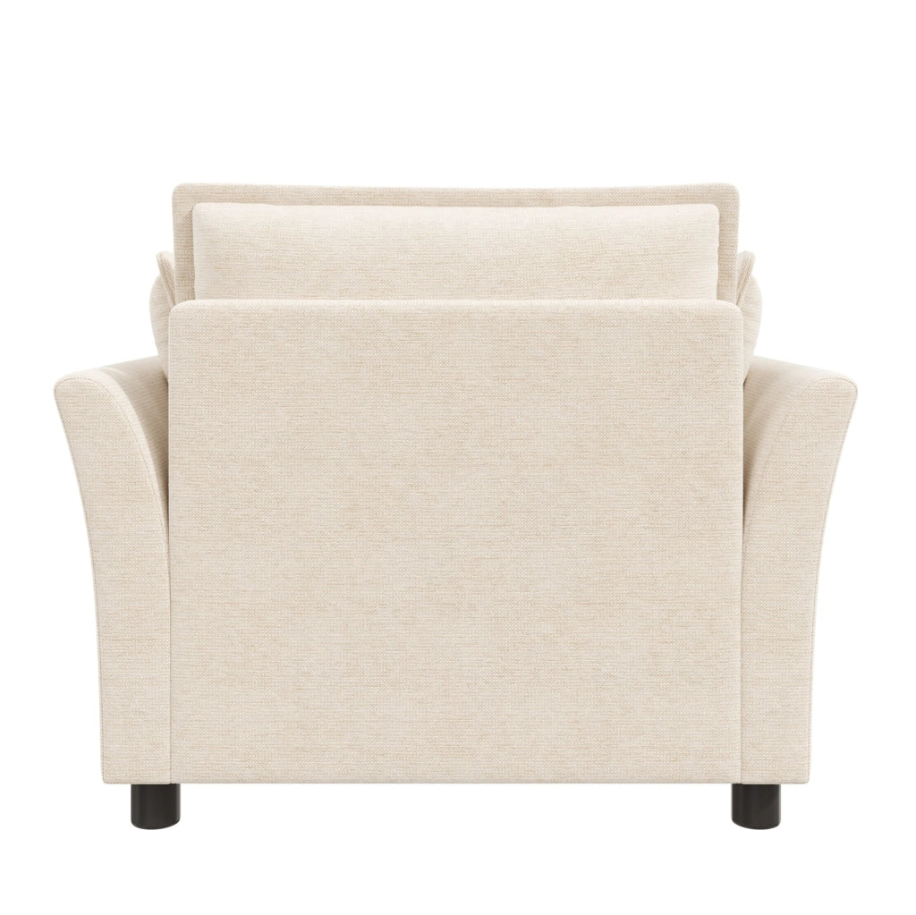 Poltrona relax 1 posto 90x81x87 cm in chenille con cuscini rimovibili; beige
