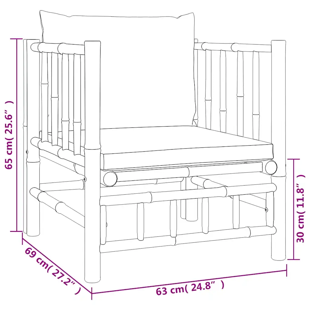 Divano da Giardino con Cuscini-Sofa da Giardino-Divano da esterno Bianco Crema in Bamb¨´ 160034
