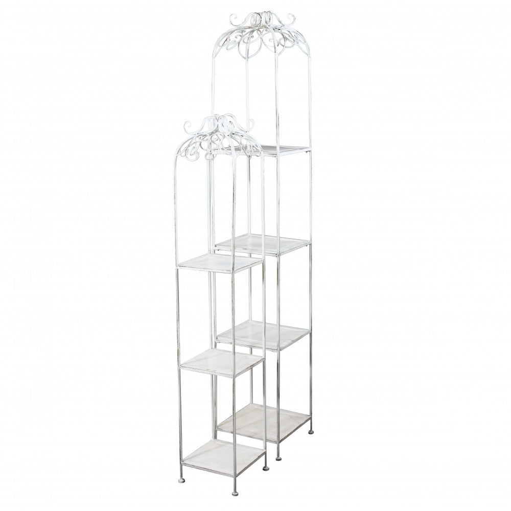 Set 2 Scaffali Doriane in Alluminio Bianco Antico