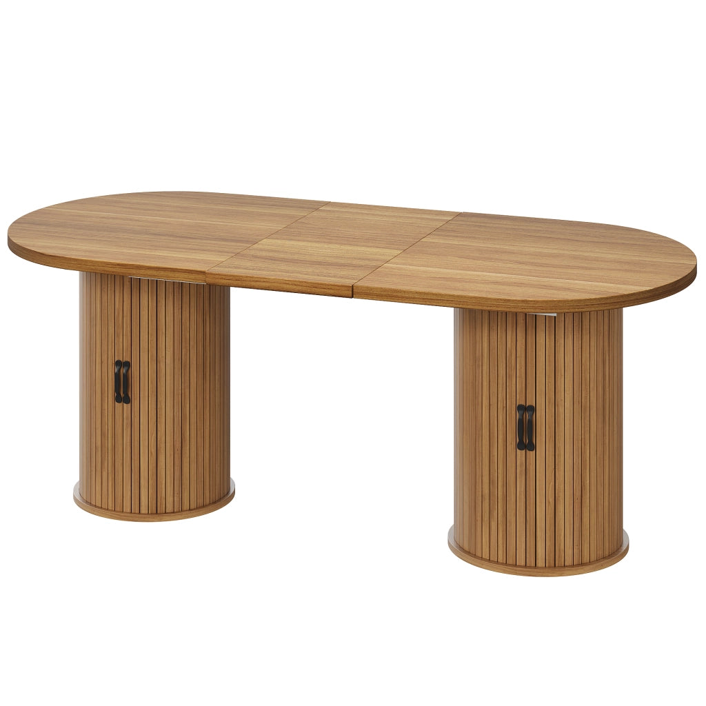 TAVOLO Allungabile 150-190x80x75 cm MDF Marrone Scuro con vano portaoggetti