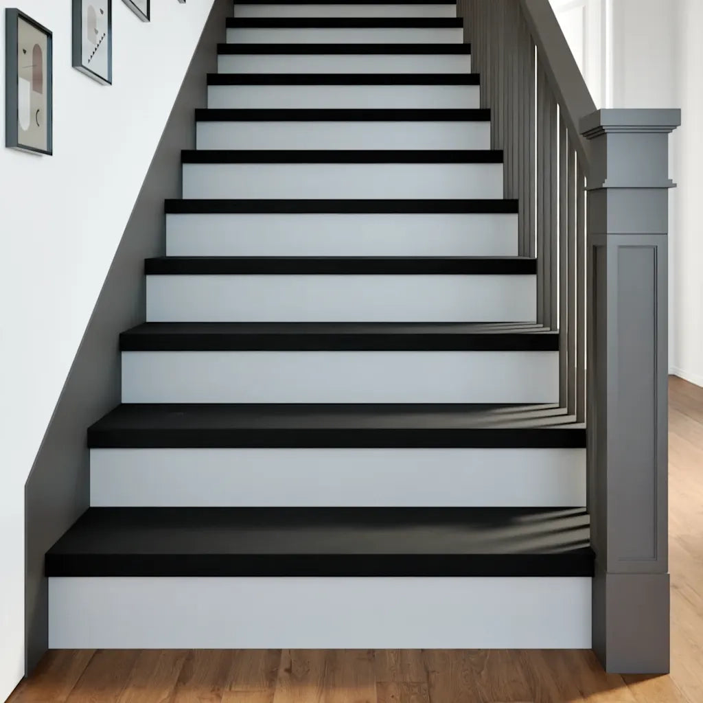 Gradini 8 pz | Tappetini per scale autoadesivi Marrone Scuro 100x25x2 cm Legno Massello Rovere