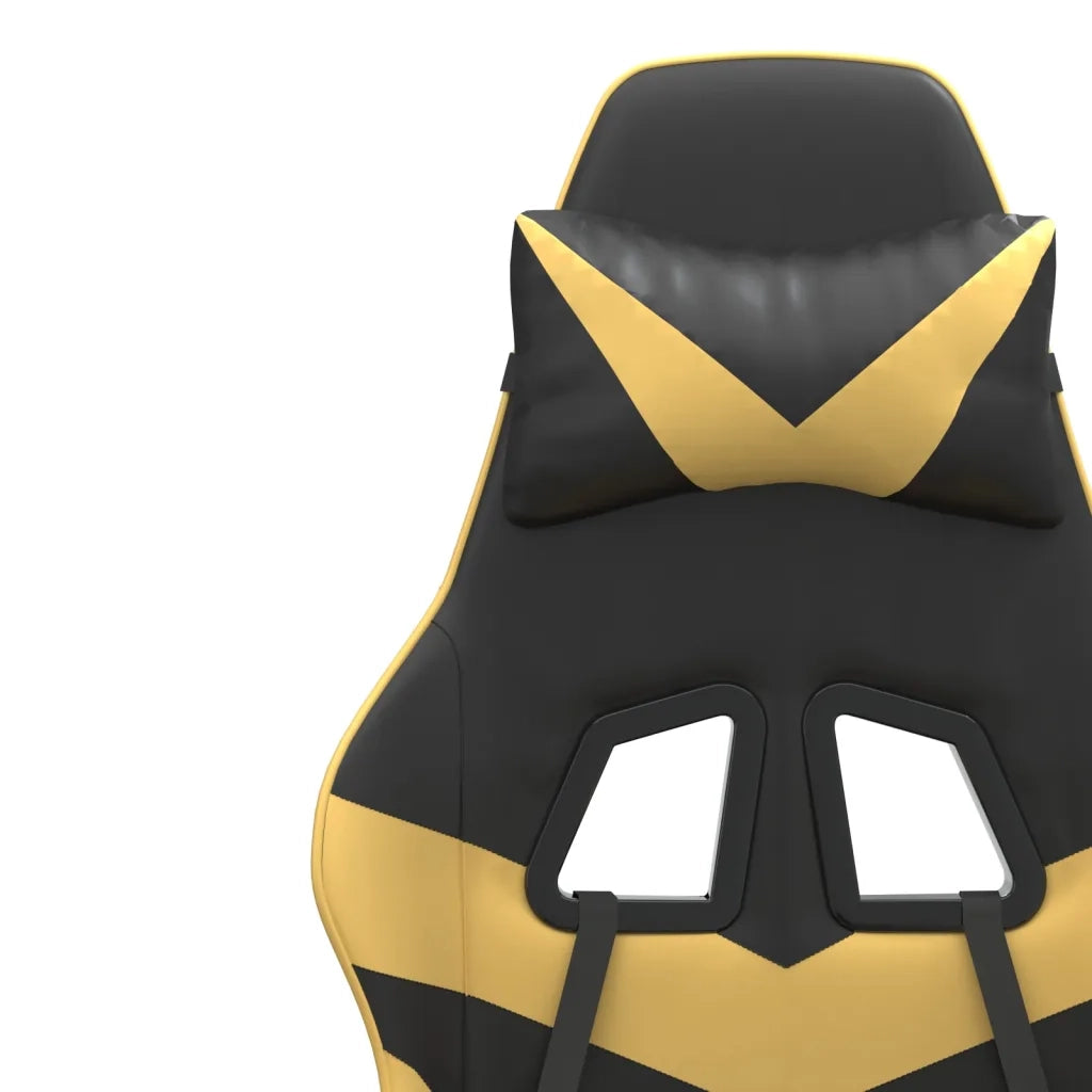 Sedia da Gaming | Sedia da e-sports Girevole Nera e Oro in Similpelle