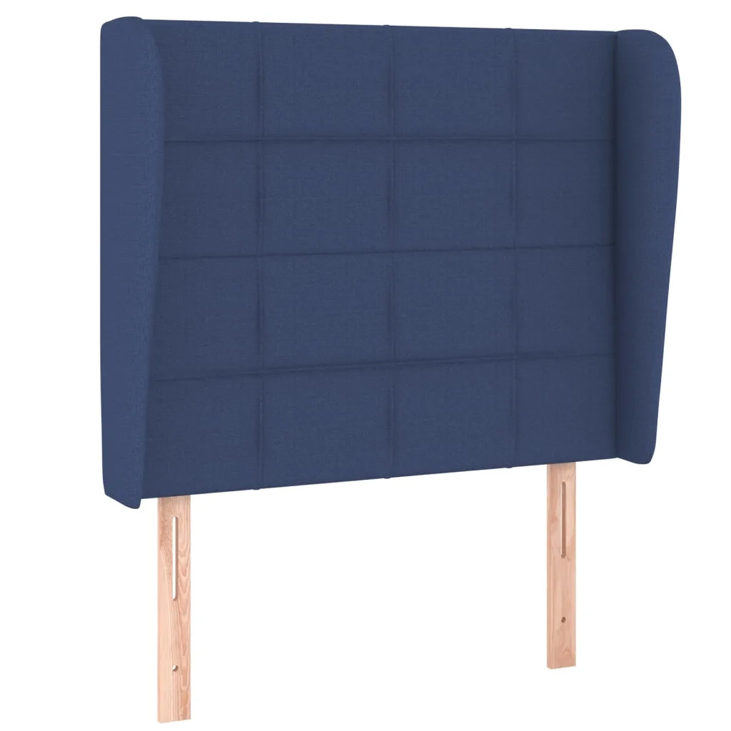 Testiera ad Orecchio-Testata con Orecchie Blu 83x23x118/128 cm in Tessuto 859583