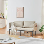 Divano a 2 Posti Kamar Imbottito con Cuscini - Beige [en.casa]