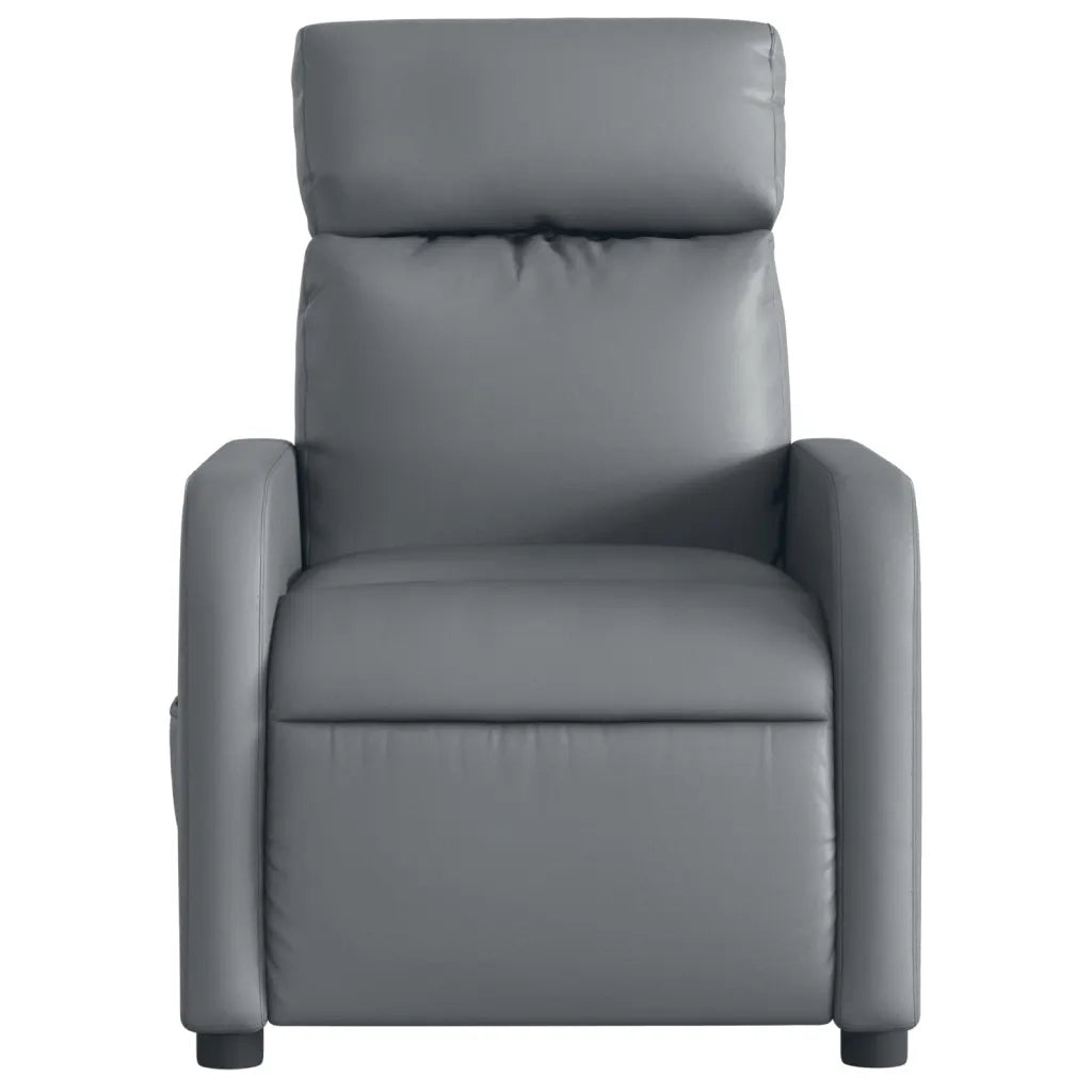 Poltrona Massaggiante | Sedia Relax Elettrica Reclinabile Grigio Similpelle