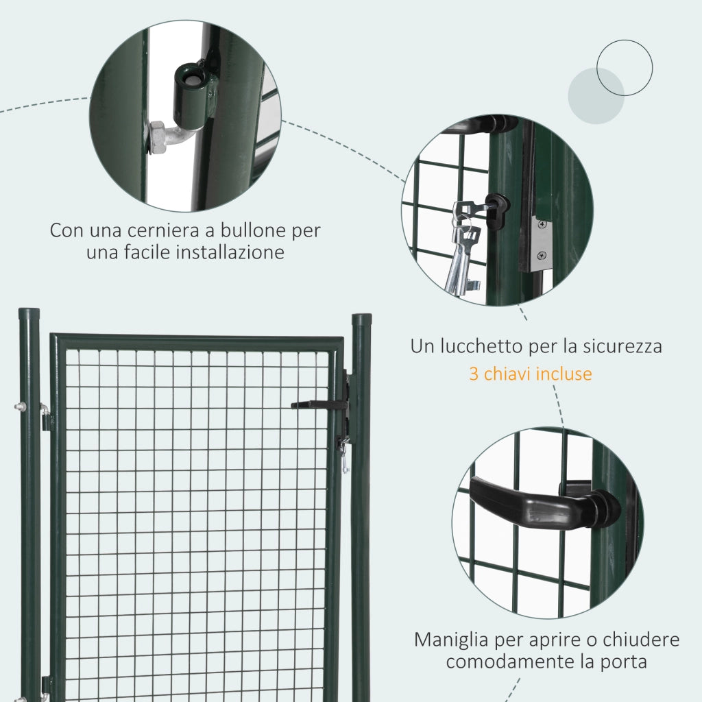 Cancello per Giardino ¨C Minimal ¨C Verde, Acciaio, 97x150cm