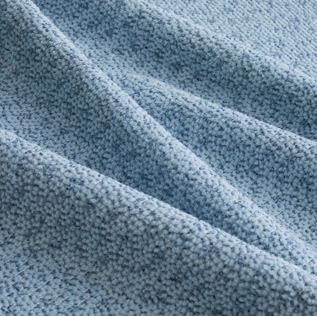 Divano modulare angolare senza struttura con forma ergonomica in pile granulato blu