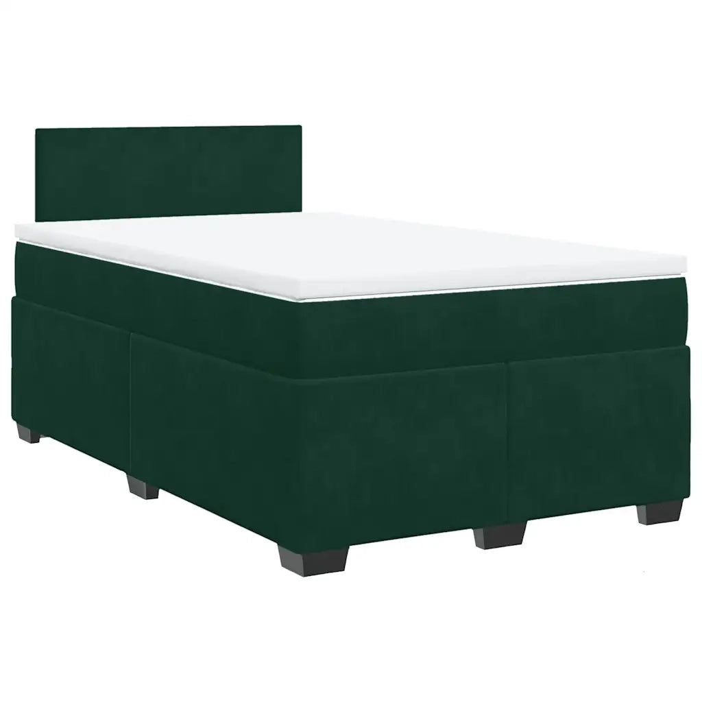 Giroletto a Molle con Materasso Verde Scuro 120x190 cm Velluto 3286255