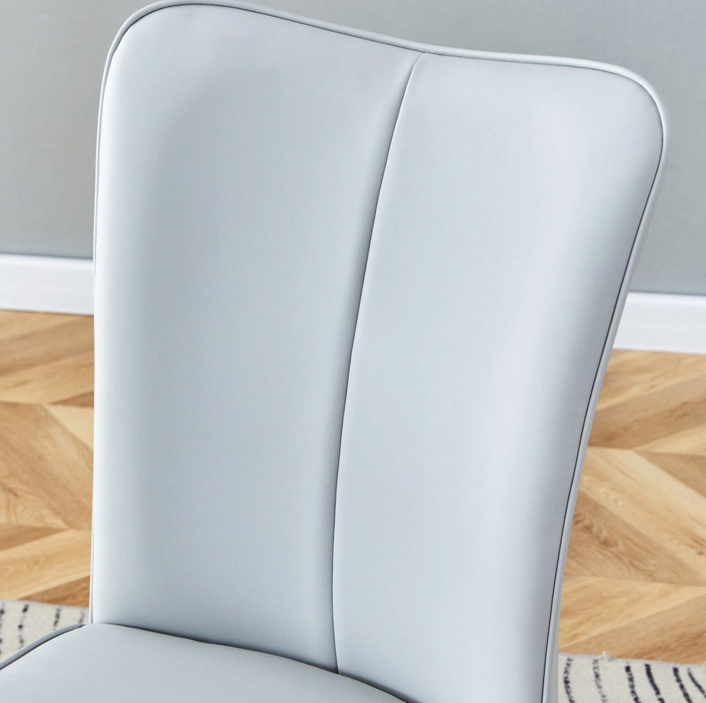 Set tavolo da pranzo rotondo Ø100 cm con sedie in PU grigio chiaro HOMVRA