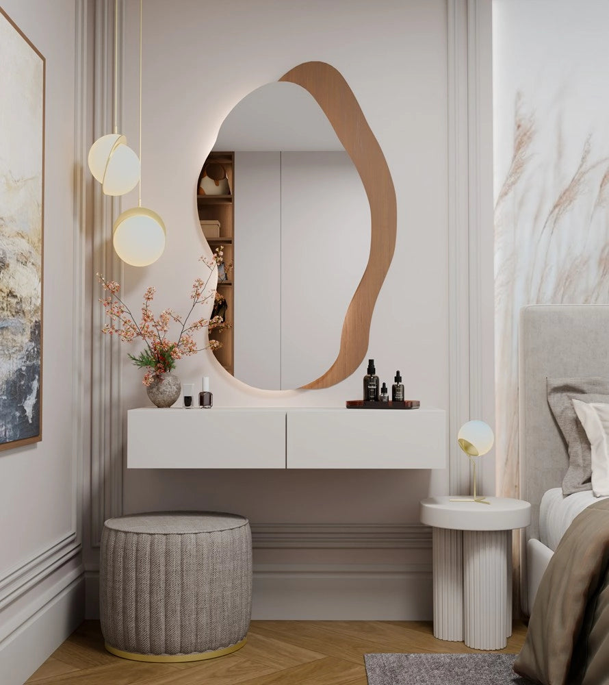 Toeletta da trucco sospeso mika 110 cm 2 cassetti per camera da letto cashmere beige