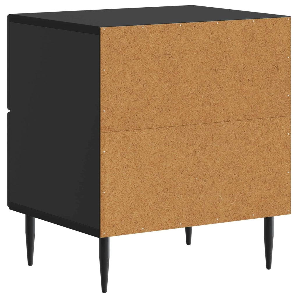 Comodino | Armadio da Notte | Mobiletto da notte Nero 43 x 34,5 x 47,5 cm Legno ingegnerizzato