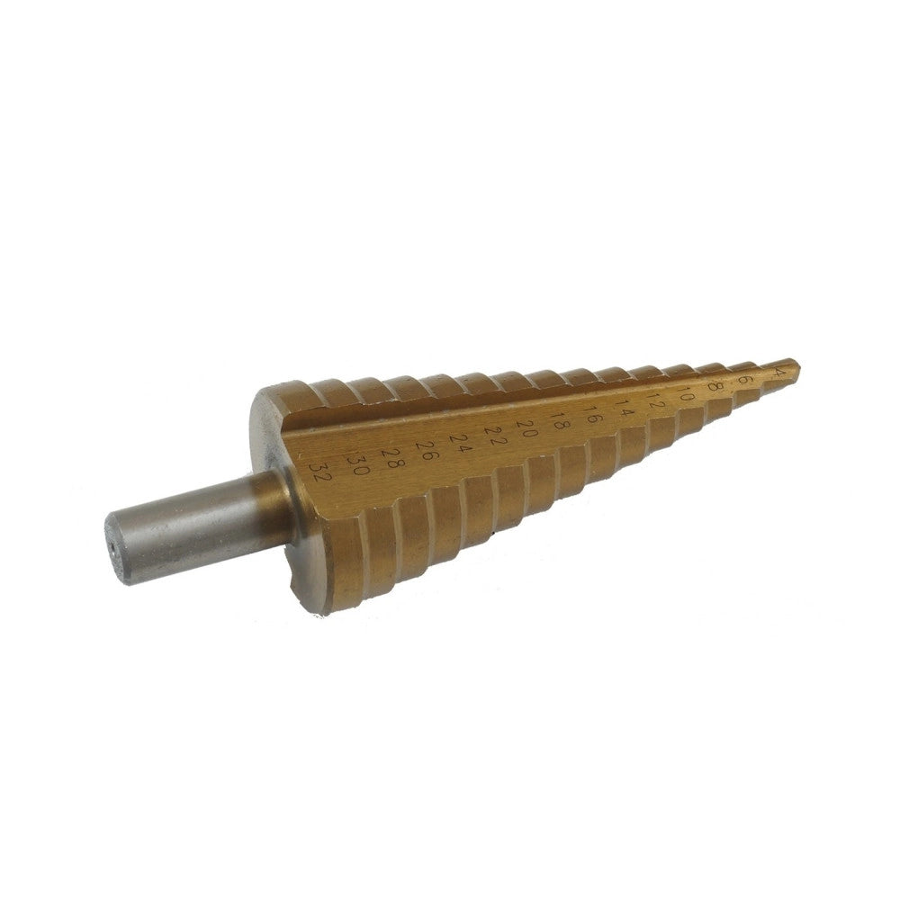 Trade Shop - Set 4 Punte Frese Coniche Scalino Gradini Allargafori 4-32 4-30 4-20 4-12 -