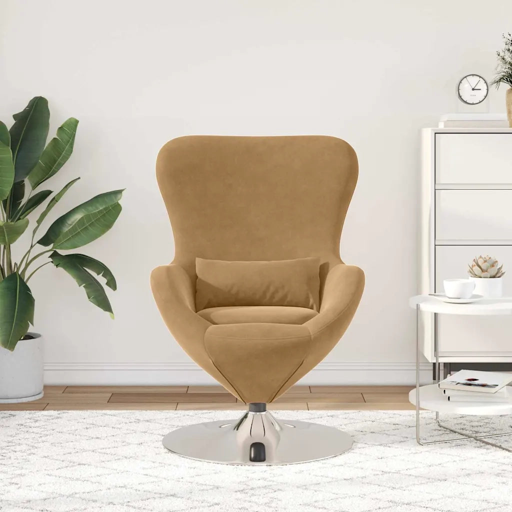 Poltrona | Sedia Relax uovo Marrone Velluto