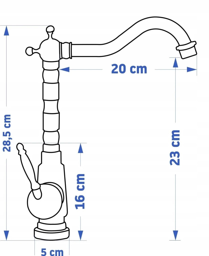 Rubinetto Da Lavabo Bona Old Gold High
