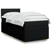 Giroletto a Molle con Materasso-Struttura Letto Nero 80x200 cm inTessuto 234040