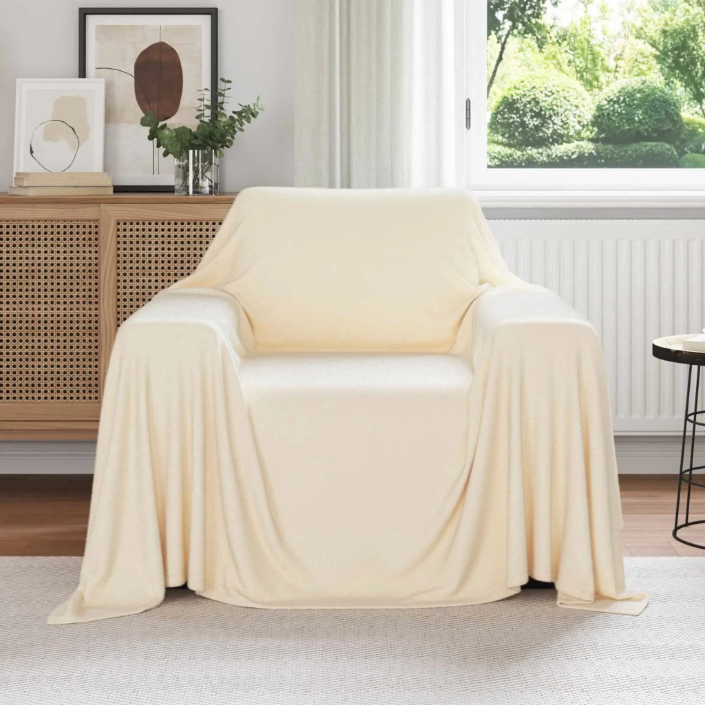 Coperta Crema 210 x 140 cm Panno