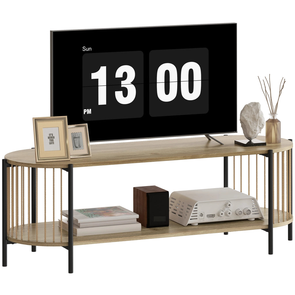 Mobile TV con ripiani aperti ¨C Minimal ¨C 124x43,5x41 cm colore naturale