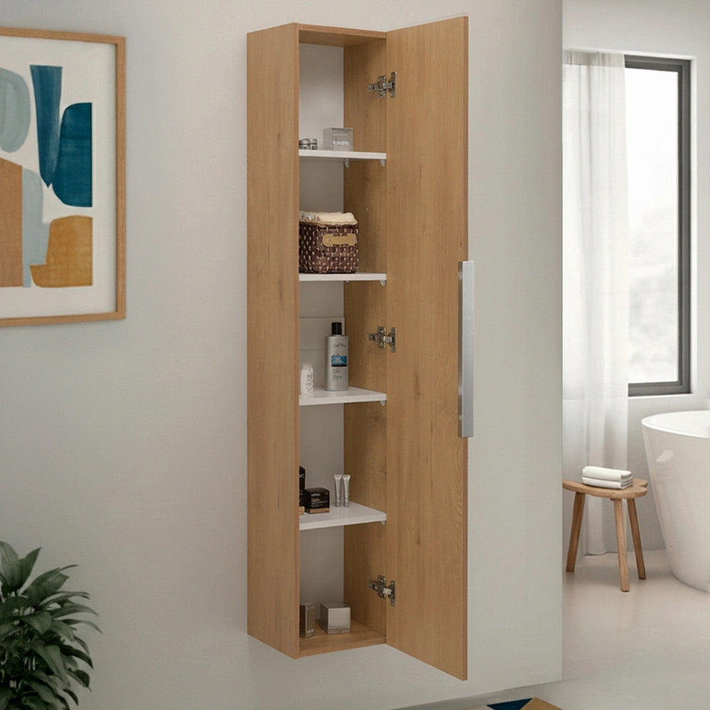 Colonna bagno sospesa 150 cm rovere con anta soft close Elva