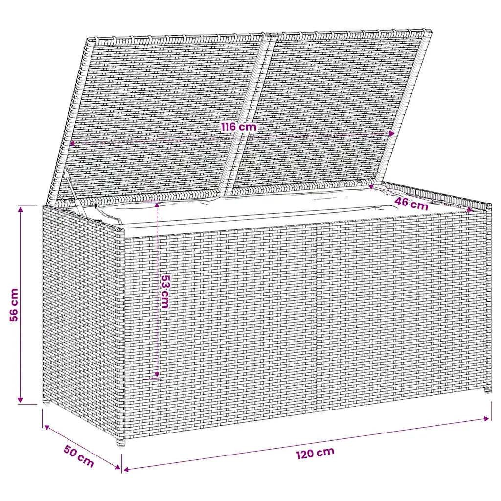 Contenitore da Giardino Grigio 283L in Polyrattan CFW9104943