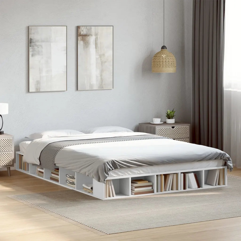 Giroletto-Struttura Letto Bianco 160x200 cm in Legno Multistrato 952088