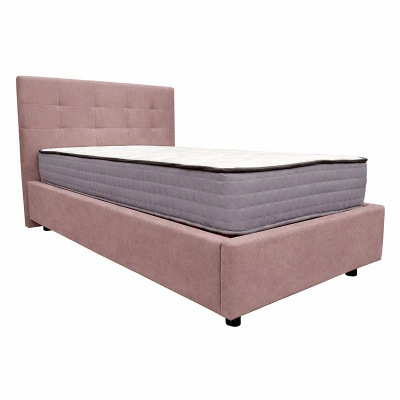 Letto contenitore singolo 80x190 cm con rete ortopedica a doghe, tessuto Enjoy, made in Italy - 19 Flamingo