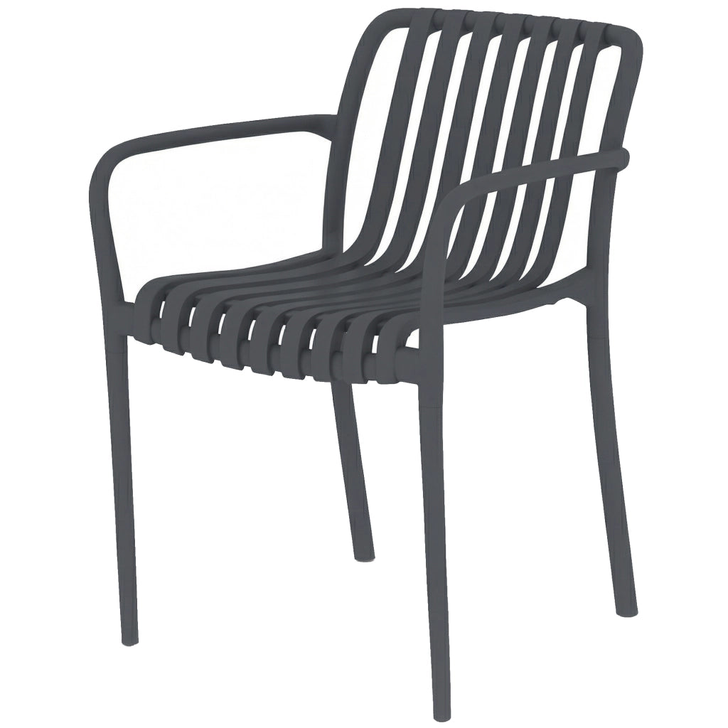 Set sedie da giardino impilabili ¨C Minimal ¨C grigio scuro 4 pezzi