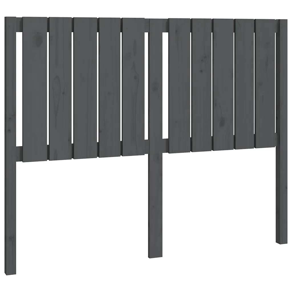 Testiera per Letto Grigia 125,5x4x100 cm Legno Massello di Pino 818862
