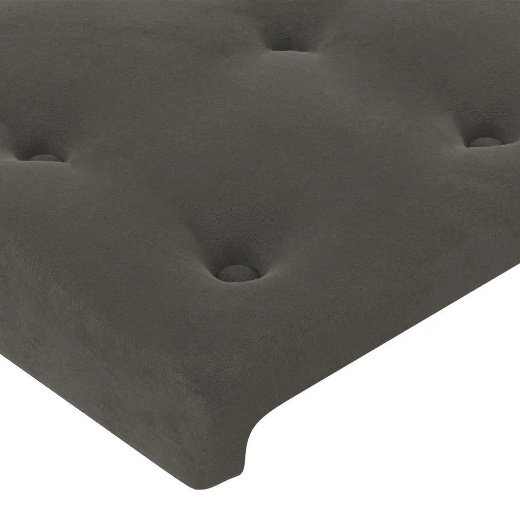 Testiera ad Orecchio-Testata con Orecchie Grigio Scuro 163x23x78/88 cm in Velluto 227329