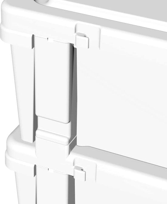 Set di 5 contenitori in plastica per la gestione dei contenitori con 4 ruote per uso domestico, casa, camera da letto, bagno, ufficio, lavanderia, cucina e dormitorio per bambini, bianco, set da 1