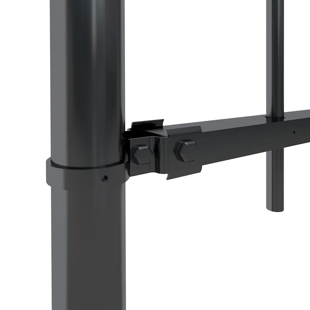 Recinzione da Giardino | Recinzione da cortile con Parte Superiore ad Anello in Acciaio 1248x100 cm Nero