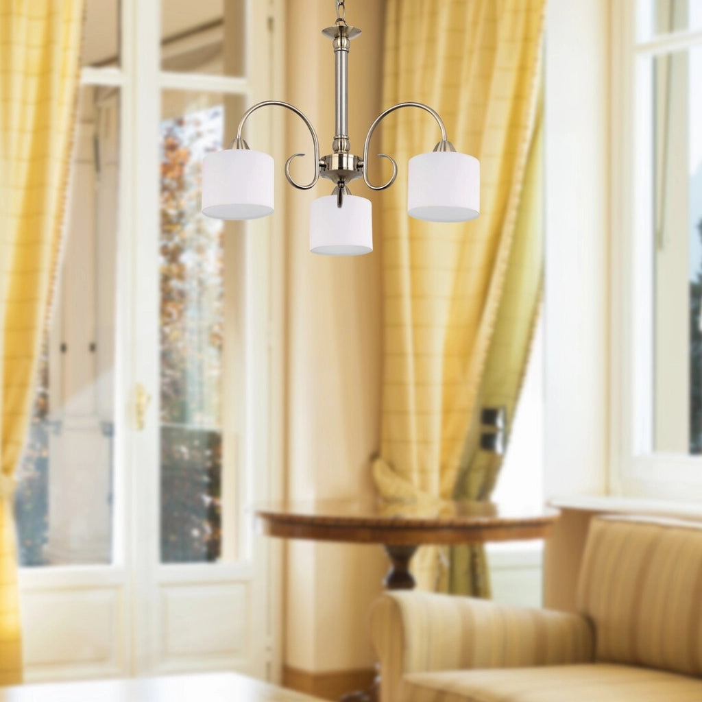 Lampadario Rabalux Edith 3xE27 ottone antico opale