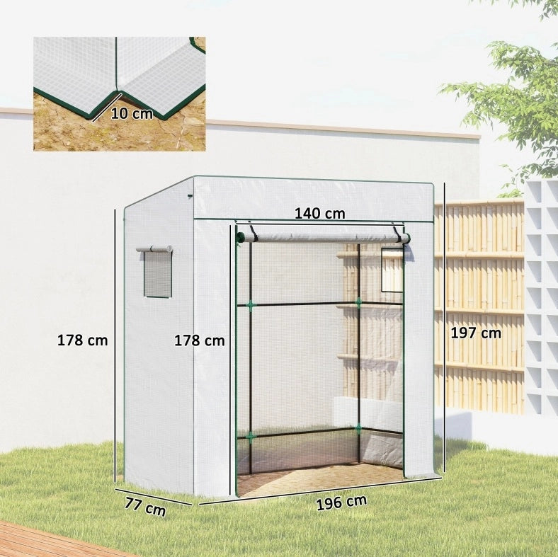 SERRA da Giardino 196x77x197 cm in Polietilene Bianca