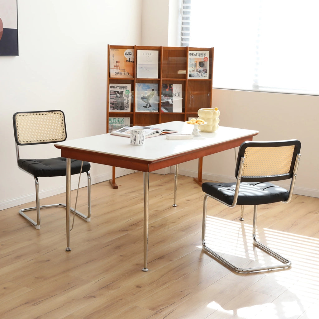 Sedie da Pranzo Set 4 Pezzi Imbottite ¨C MINIMAL ¨C Similpelle con Gambe in Metallo Cromato