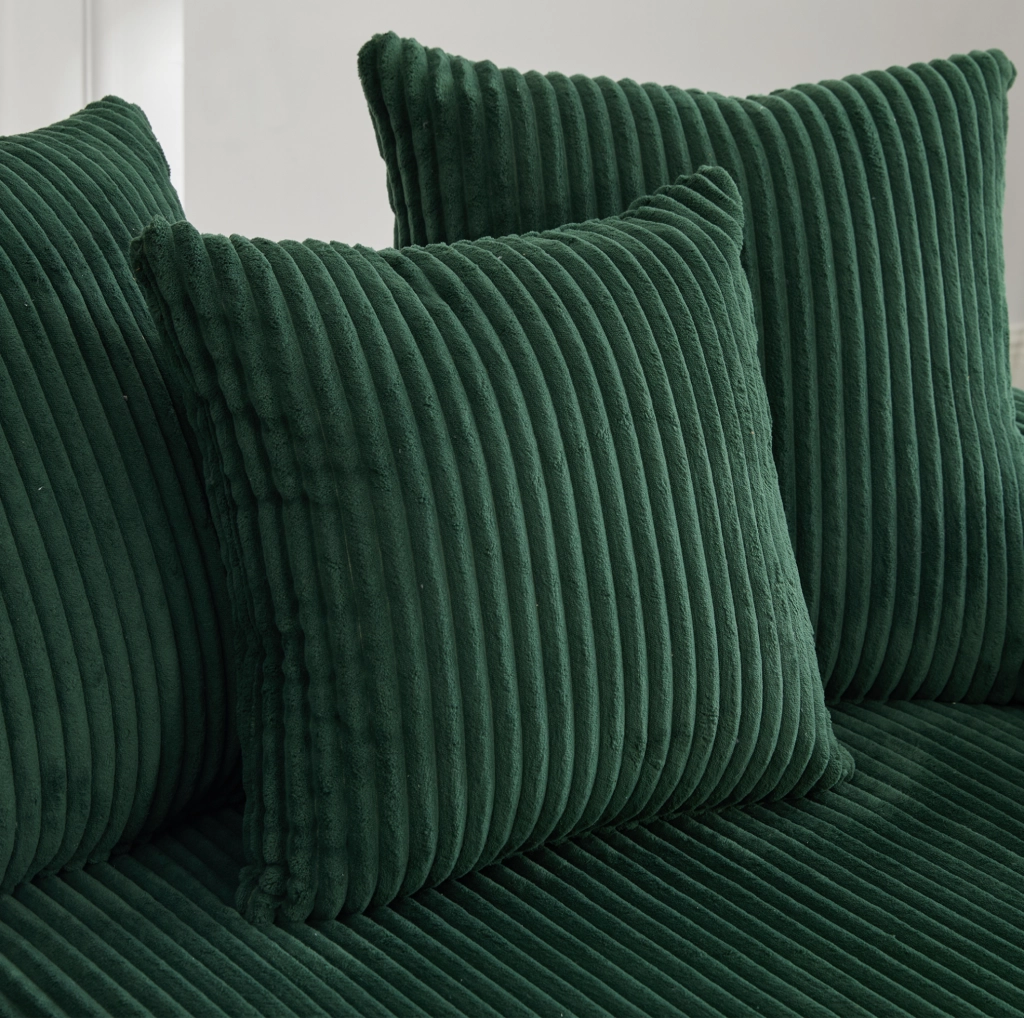 Chaiselongue in velluto di cotone con ampio spazio sdraiato, porta bicchieri laterali, illuminazione LED e porta USB