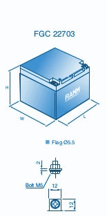 BATTERIA FIAMM FG22703 12V 27Ah