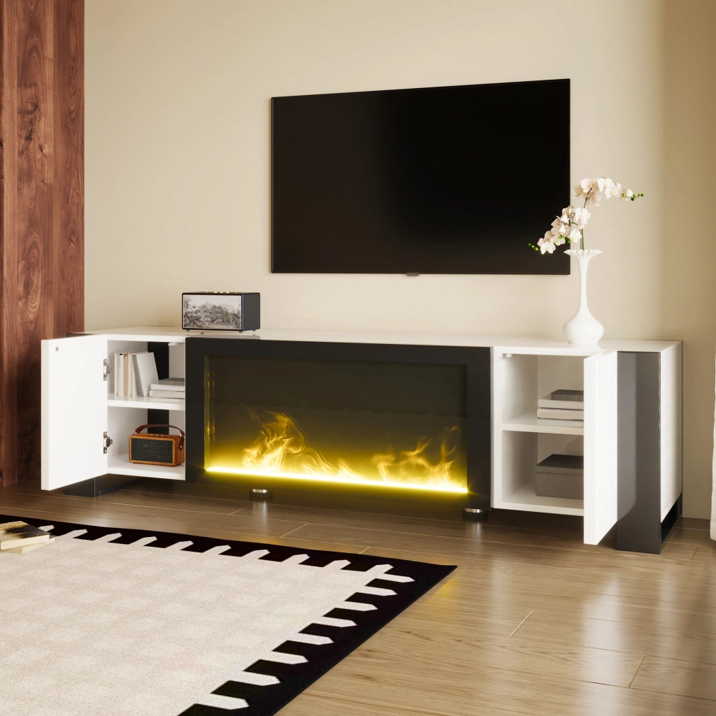 TV-Schrank White+Black in Spanplatte 165 cm