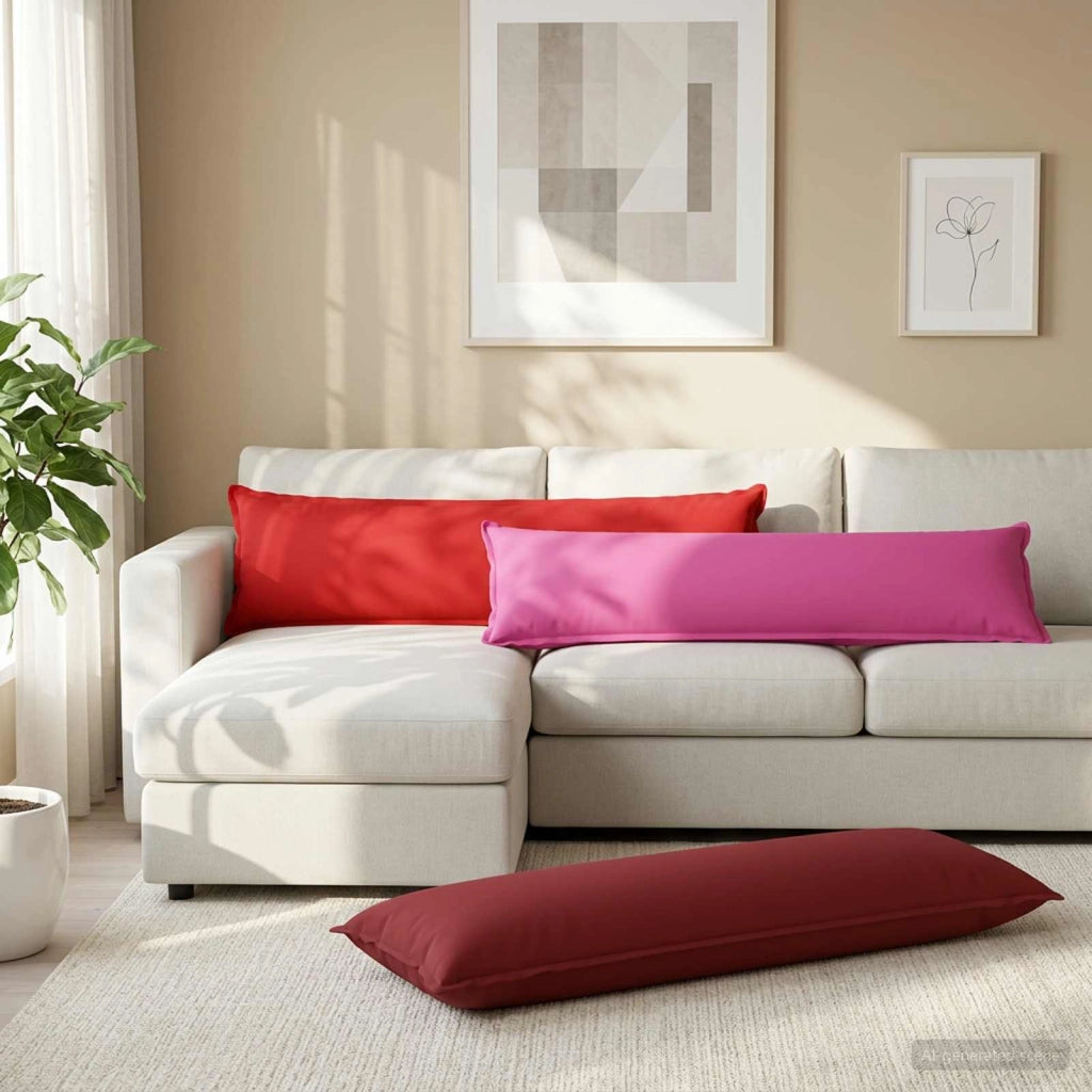 Cuscino 2 pz HOUTEN Rosa 40 x 145 cm Poliestere 934448