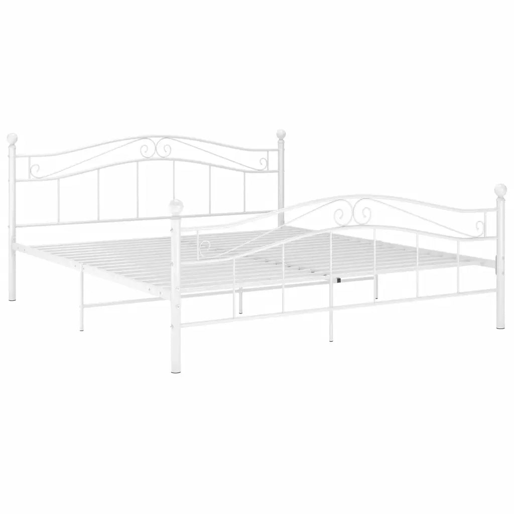 Giroletto-Struttura Letto Bianco in Metallo 200x200 cm 945832