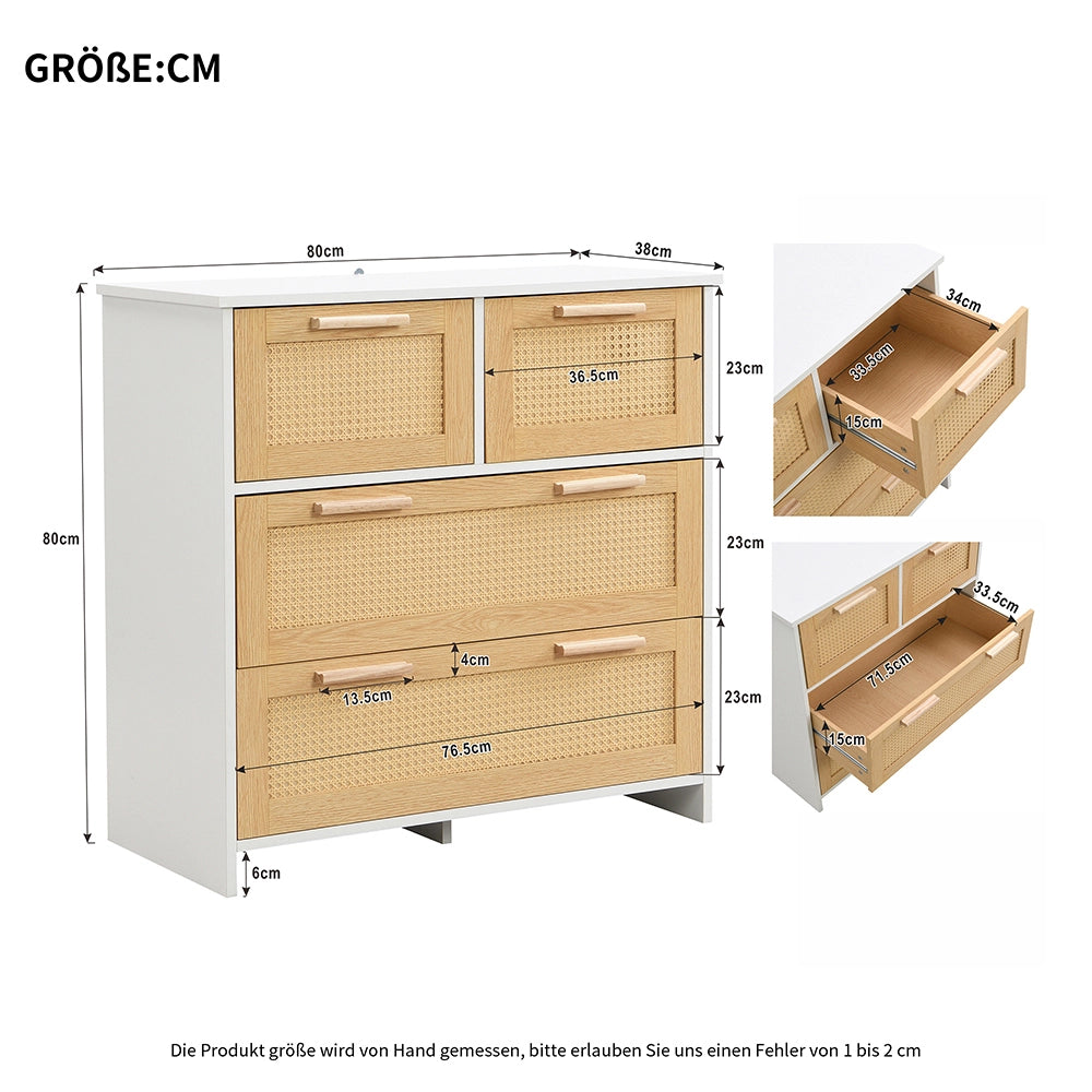 Armadio - Xylo - vimini 4 cassetti 80x80x38cm