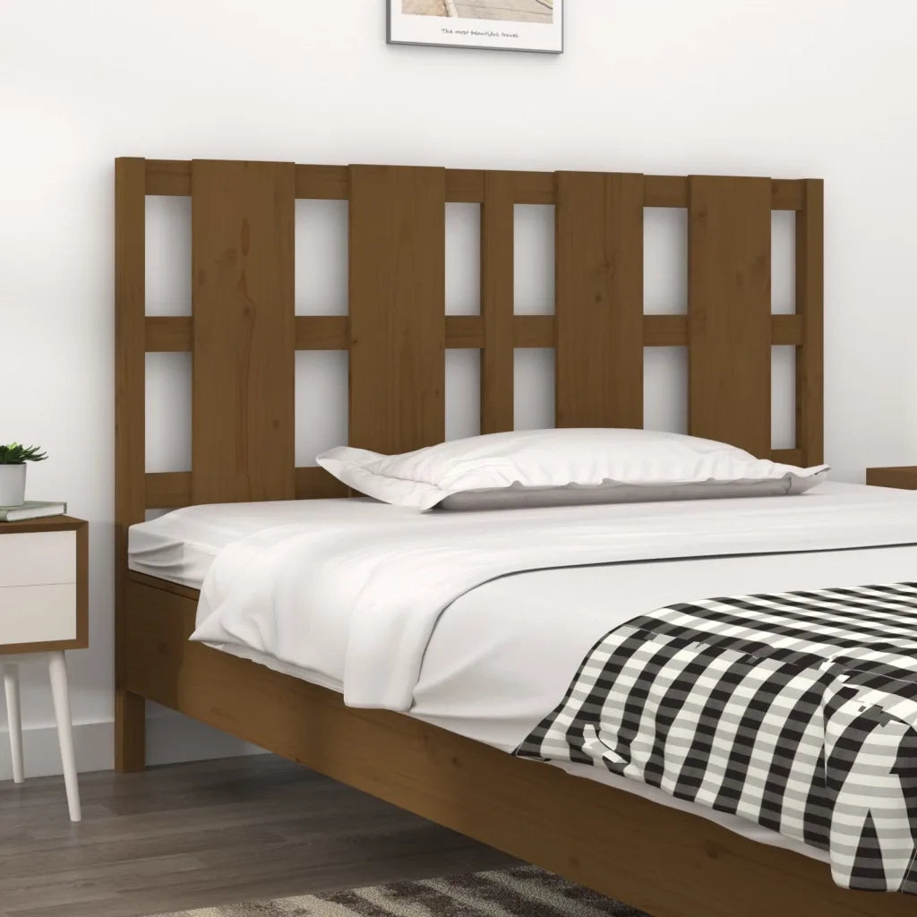 Testiera per Letto-Testata-Testiera Decorativa ambra 125,5x4x100 cm Legno Massello di Pino 648465