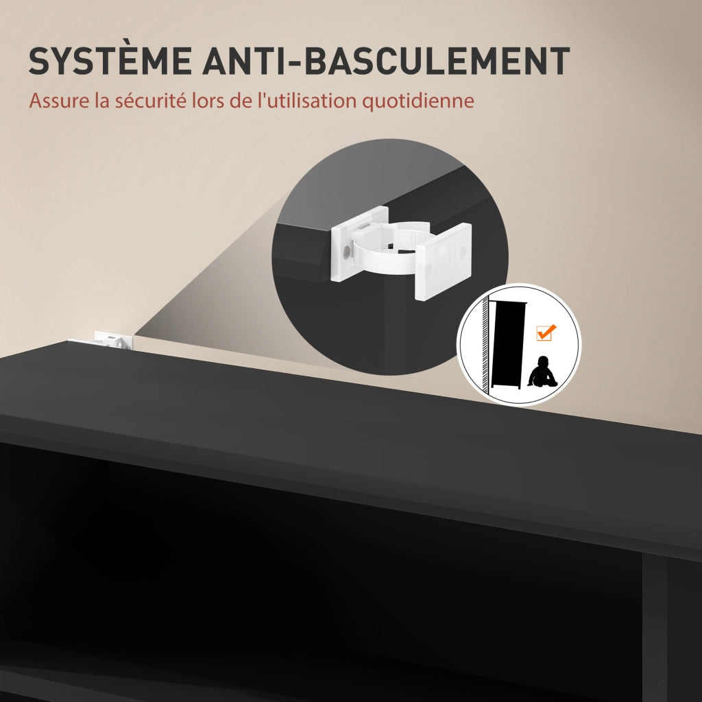 Libreria per CD e DVD con 8 scomparti e 6 ripiani regolabili ¨C Minimal ¨C nero