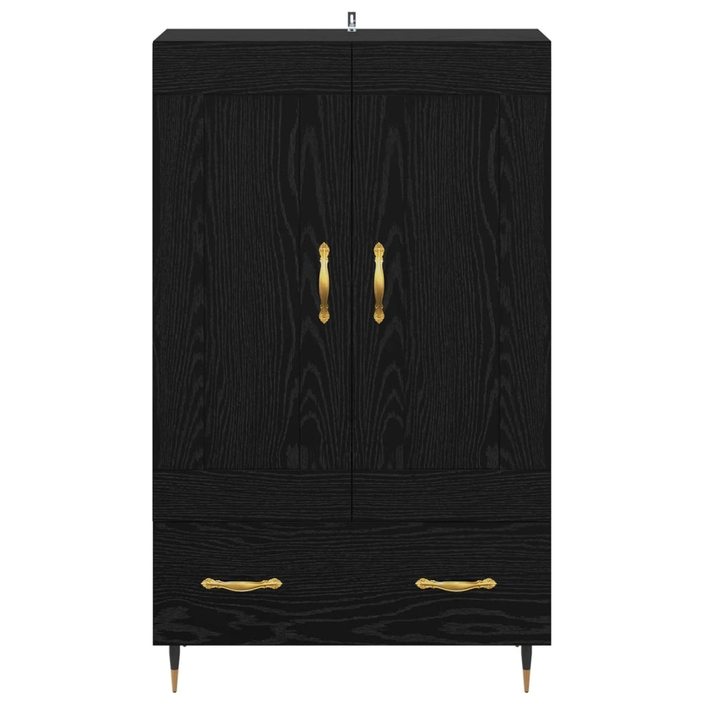 Credenza | Madia | Buffet da pranzo | Armadio da pranzo Rovere Nero 69,5 x 31 x 115 cm Legno multistrato
