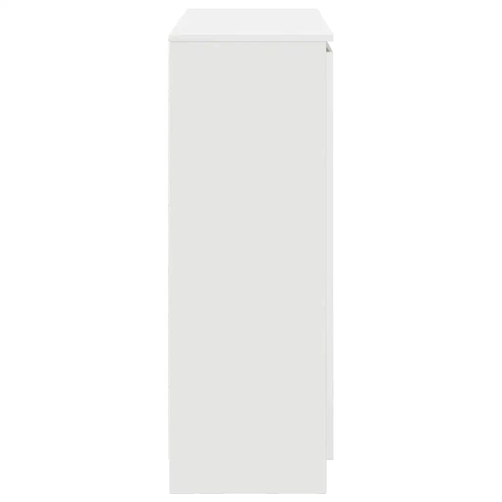 Credenza | Madia | Buffet da pranzo | Armadio da pranzo con Cassetti Bianco 100,5x35x98,5 cm Legno Multistrato