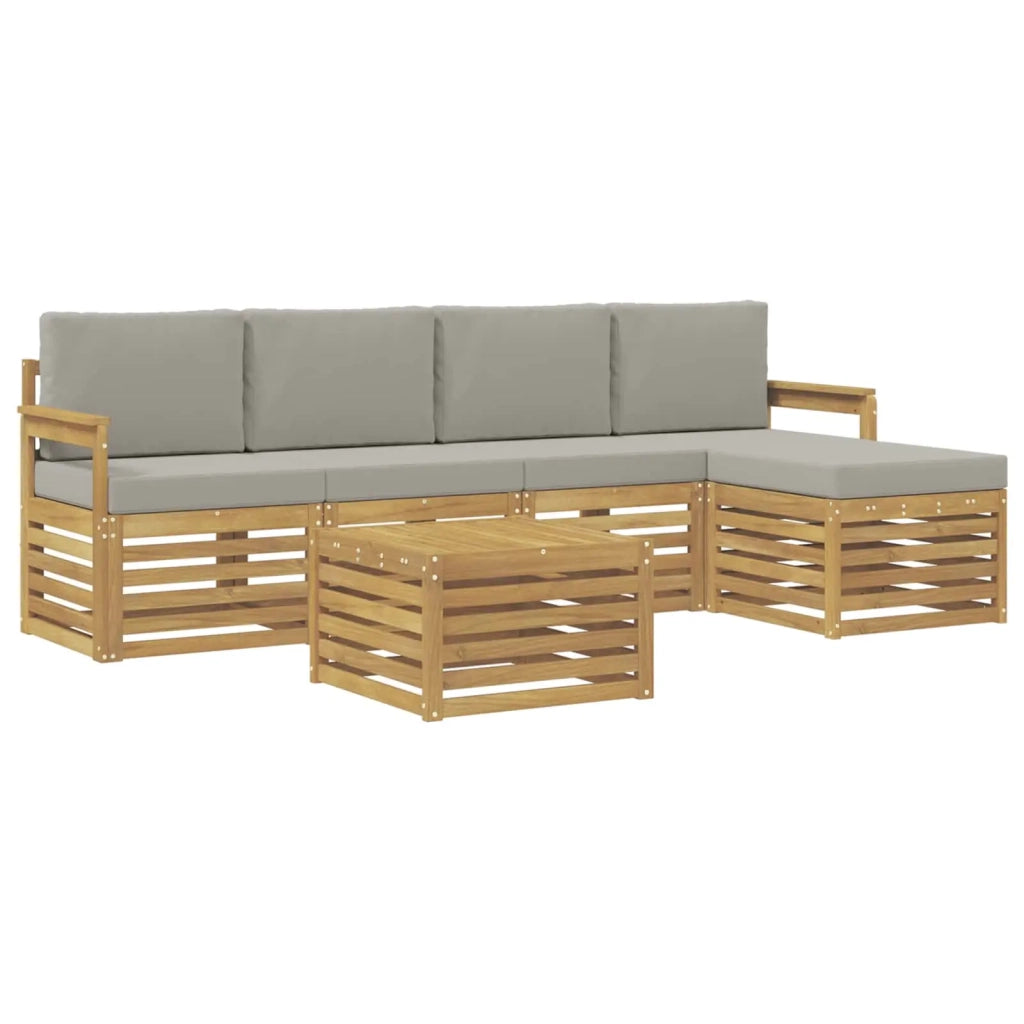 Set di divani da esterno 6 pcs Bianco e Grigio Chiaro 3391701