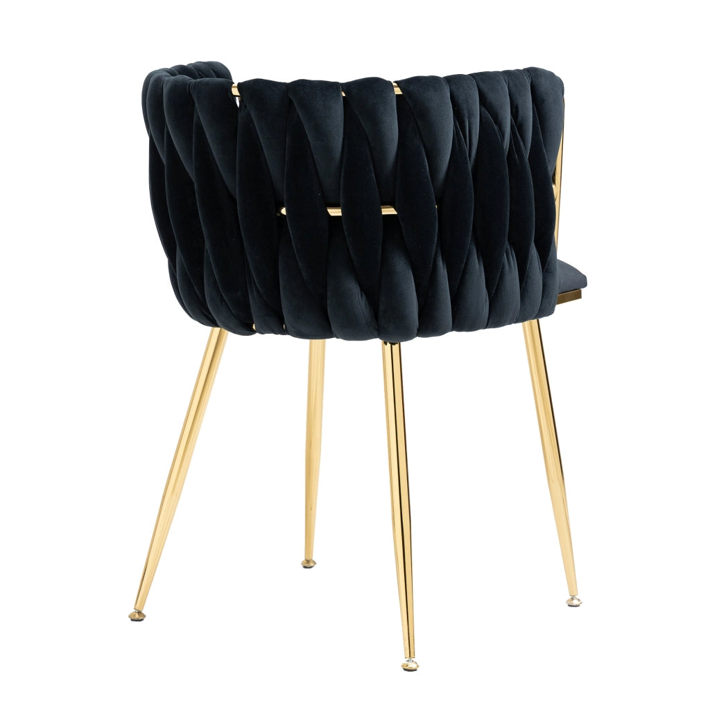Set di 2 Sedie da Pranzo Moderne in Velluto con Gambe Metalliche Dorate 55,5x41x74 cm per Soggiorno, Camera da Letto e Sala da Pranzo