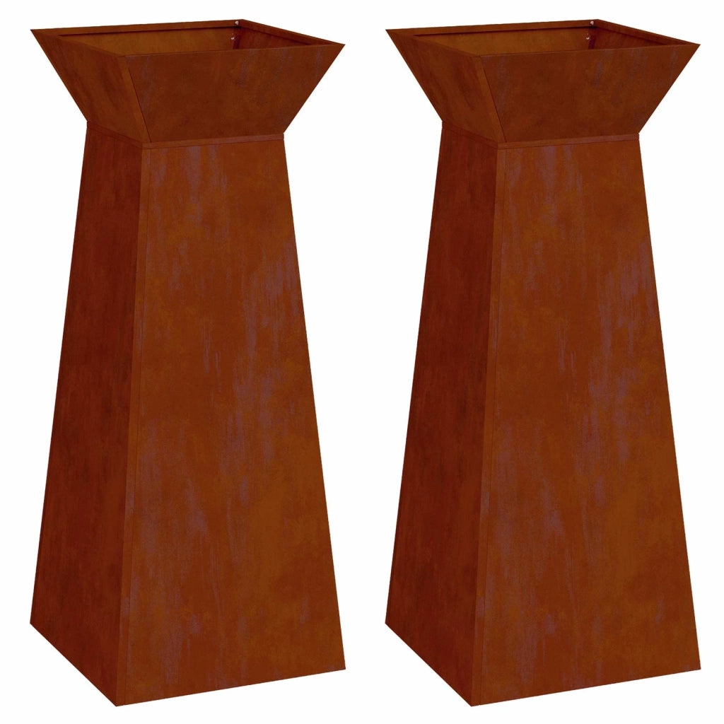 Vaso a Pilastro 2 pcs Argento 40 x 40 x 100 cm
