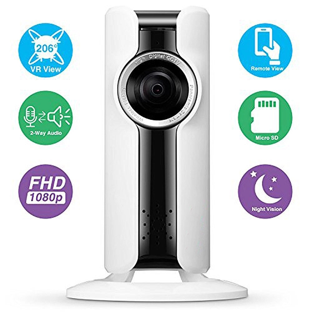Trade Shop - Telecamera Per Videosorveglianza Spaziale Vr 3d-2 Di Sicurezza Wireless 1080p Hd -